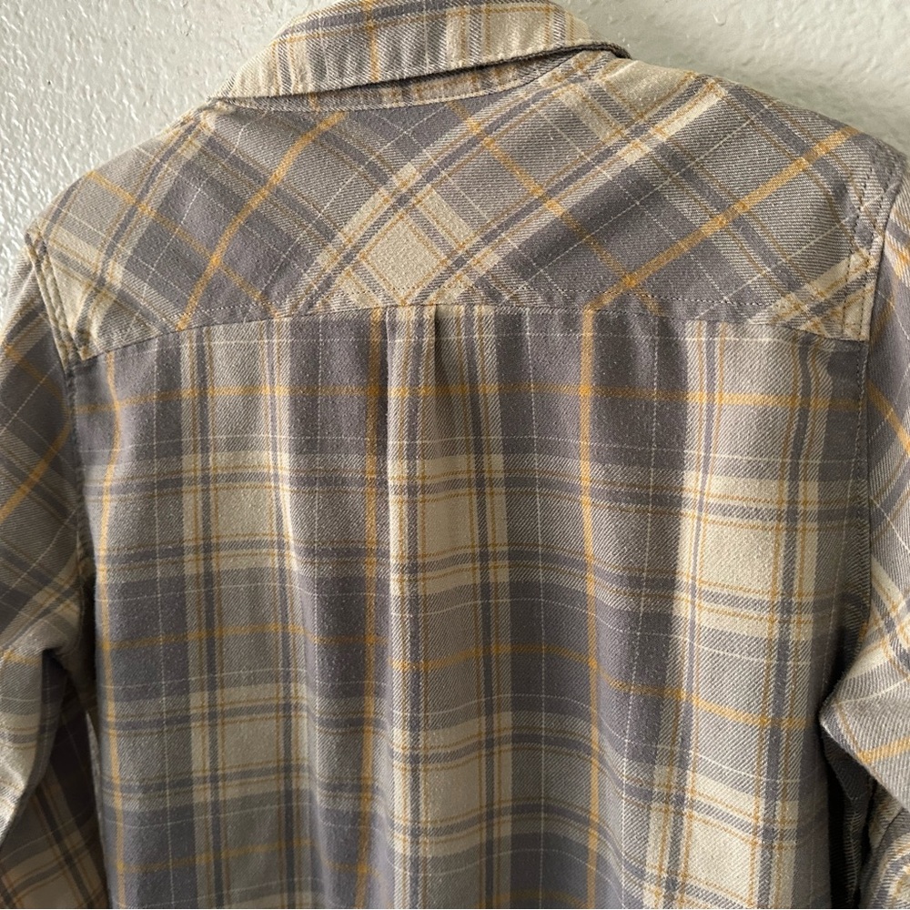 🌻3 for $13🌻 Lee Riders | Cabincore Yellow Grey Flannel Button Down long Slv Sz M - Picture 9 of 13
